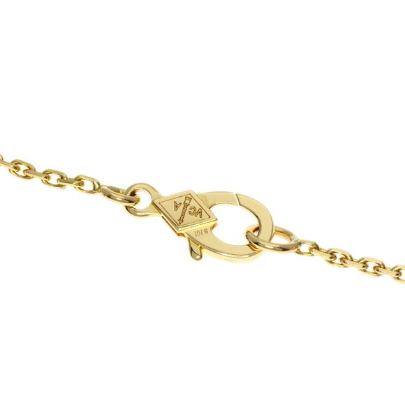 VAN CLEEF & ARPELS Alhambra White Shell Necklace K18 Yellow Gold Women's - Picture 4 of 7